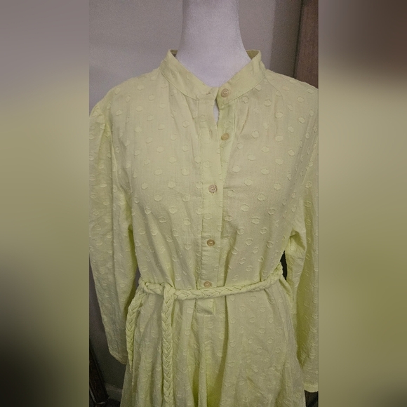 THE SHIRT by ROCHELLE BEHRENS The Jenica Dress In Yellow. Size L NWT - Picture 10 of 16